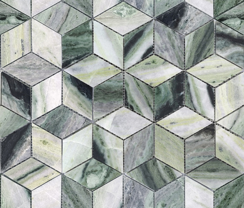 Мозаика LeeDo: Pietrine - Onice Verde oliva diamond полированная 29,8x25,9x0,7 см (чип 96x55x7 мм)