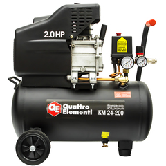 Компрессор поршневой масляный QUATTRO ELEMENTI KM 24-200 ( 200л/мин, 24л, 2л.с, 8 бар, 23кг) (Арт. 248-467)