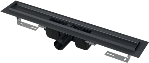 Водоотводящий желоб с порогами для перфорированной решетки, черный-мат, арт. APZ1BLACK-550