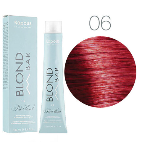 Kapous Blond Bar BB 06 (Корректор красный) - Крем-краска для волос с экстрактом жемчуга