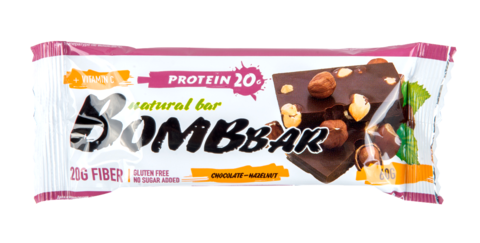Протеиновый батончик Bombbar Шоколад-фундук, 60 гр