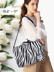 Сумка для ноутбука 15,6" и 17" с ремнем на плечо и 3 отделениями (Зебра)