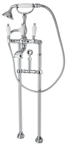 Cezares FIRST-VDPS-01-M FIRST-VDPS-01-M Напольный смеситель для ванны с ручным душем, исполнение хром, ручки хром