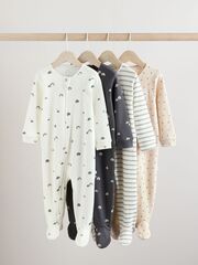 Комбинезон / Cлип для малышей Next E19-698, 3 шт., Молочный, Бежевый, Темно-серый