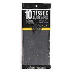 Упаковочная бумага, Тишью (50*66 см), «Конфетти», чёрная, 10 листов