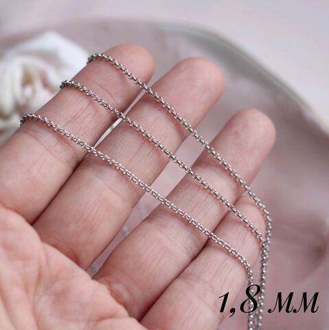 Цепочка роло 1,8 мм, родий, 48 см , А051-1