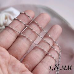 Цепочка роло 1,8 мм, родий, 48 см , А051-1