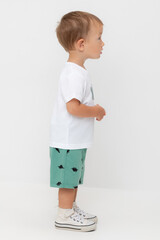 шорты  для мальчика  КР 400666/малахитово-зеленый,дино к558