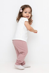 брюки  для девочки  КР 400754/серая пудра к517