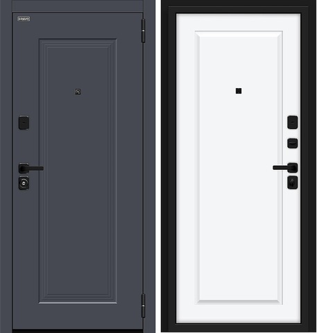 Входная дверь Браво в квартиру Айкон/SBlack Graphite Shell/White Silk
