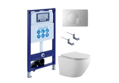 Aquatek SET Aquatek ЕВРОПА-068 4в1 SET Aquatek ЕВРОПА-068 4в1 (рама Aquatek INS-0000025 +крепление KKI-0000002 +кнопка KDI-0000068 +унитаз AQ1901-00 +тонкое сиденье sc) фото