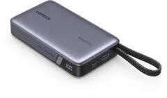 Внешний аккумулятор UGREEN PB550 (85166B) 67W Power Bank 20000mAh USB-C&USB-A со встроенным кабелем (ССС), серый космос