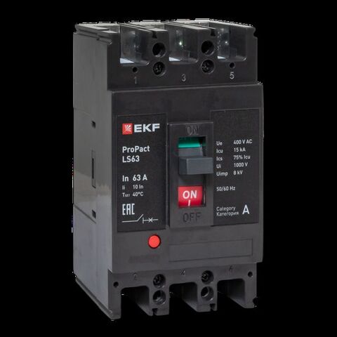 Выключатель автоматический в литом корпусе ProPact LS63 63А 3P 15кА EKF