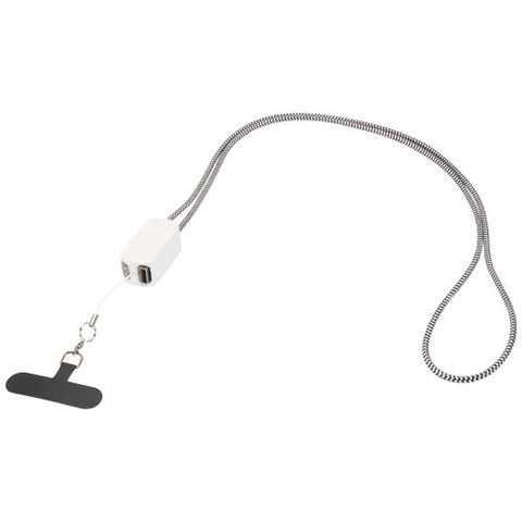 Шнурок для смартфона Anser из переработанной пластмассы со встроенным кабелем 5-в-1 мощностью 27 Вт