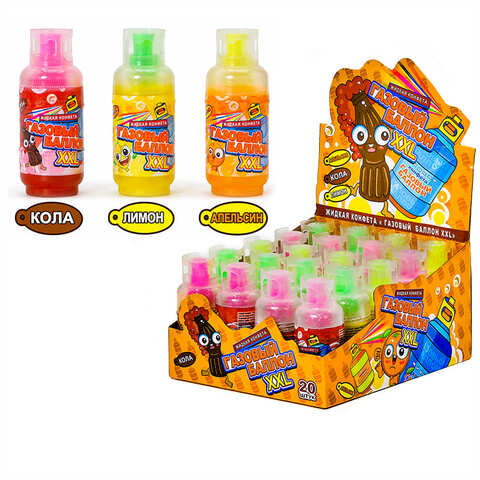 Жидкая конфета спрей Газовый Баллон XXL 1кор*12бл*20шт, 60 гр