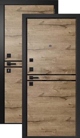 Теплая дверь входная Ретвизан Орфей-607, 2 замка, 1,4 мм металл, (дуб пацифик горизонт+дуб пацифик горизонт)