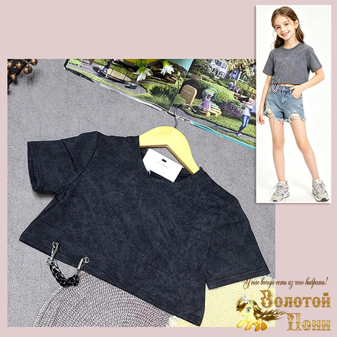 Футболка кроп-топ д (9-13) 260415-WD223