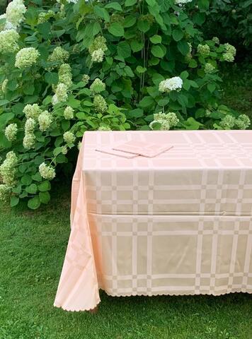 Скатерть 180x270 и 12 салфеток Palombella Marilia персиковые