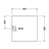 Duravit  Stonetto Поддон композитный квадратный  900x900х50mm, d90, цвет белый  720146380000000