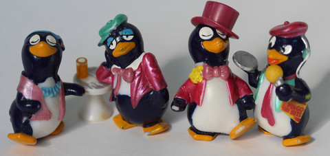 Пингвины барные, Pingo Party, Киндер-Сюрприз, Kinder,  1994 год 4 штуки