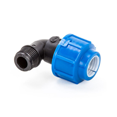 Отвод компрессионный для ПНД труб Lammin, наружная резьба, 20 x 1/2"