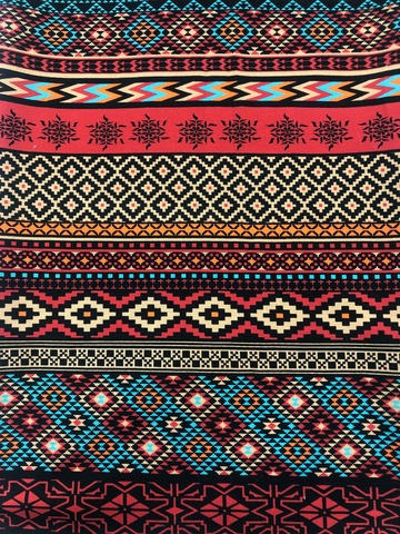 Футер 2-х нитка с лайкрой  Этнический узор 95/5 пл.240г/м ш180см компакт Пенье