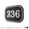 Номерок на дверь квартиры 236, для кабинета, офиса, шильдик 9 х 7 см, черный, Айдентика Технолоджи