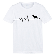 Футболка "Сердечный ритм с Бультерьером"