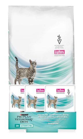 ПРОМО! Pro Plan Veterinary EN Gastrointestinal сухой корм для кошек при паталогии ЖКТ 1,5кг+3*85г