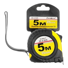 15-1-515 Рулетка Т2, обрезиненный корпус из ABS-пластика, трехслойное покрытие ленты, 5мх25мм (РемоКолор)
