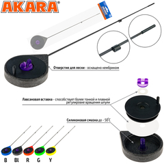 Уд. зим. Akara Ultra Sport Black (хлыст карбон) длина 26см диаметр катушки 48мм.