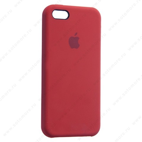 Накладка Silicone Case для Apple iPhone SE/ 5s/ 5 красный