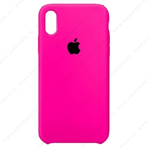 Накладка Silicone Case для Apple iPhone XS Max ярко-розовый