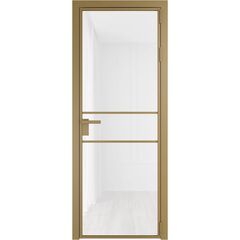 Алюминиевая дверь 2AG золото остеклённая