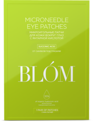 BLOM | Микроигольные патчи для кожи вокруг глаз с янтарной кислотой / 1 пара