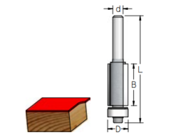Фреза WPW D12,7 B51 Z2 обгонная с нижним подшипником, хвостовик 12_S F281272