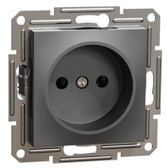 РОЗЕТКА С/У 1-ГНЕЗДО Б/З 16A ВИНТ КЛЕММЫ МЕХ АНТРАЦИТ ASFORA /SCHNEIDER/
