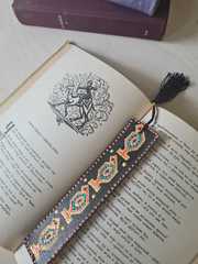 Dəri əlfəcin \  Кожаная закладка \ Leather bookmark (qara)