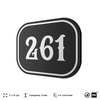 Номерок на дверь квартиры 261, для кабинета, офиса, шильдик 9 х 7 см, черный, Айдентика Технолоджи
