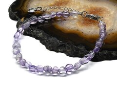 Браслет из аметиста светлого галтовка 4*5 мм., 17,5 см