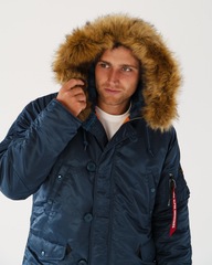 Парка Alpha Industries N-3B Slim Fit Slate Blue (Голубая)