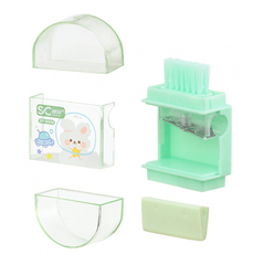 
          Точилка с ластиком Basir, одинарная, с щёточкой, серия "Животные", 4 цвета корпуса, 7.8 см