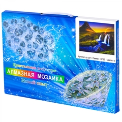 
          Алмазная мозаика Alingar, на подрамнике, с полным заполнением, (глянц), 20х30 см, 19 цветов, "Водопад"