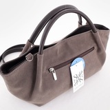 Сумка Саломея 362 эко-замша серый шоколад