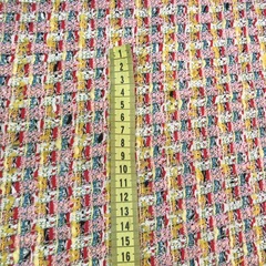 Ткань твид Chanel оригинал цвет яркая клетка 3092