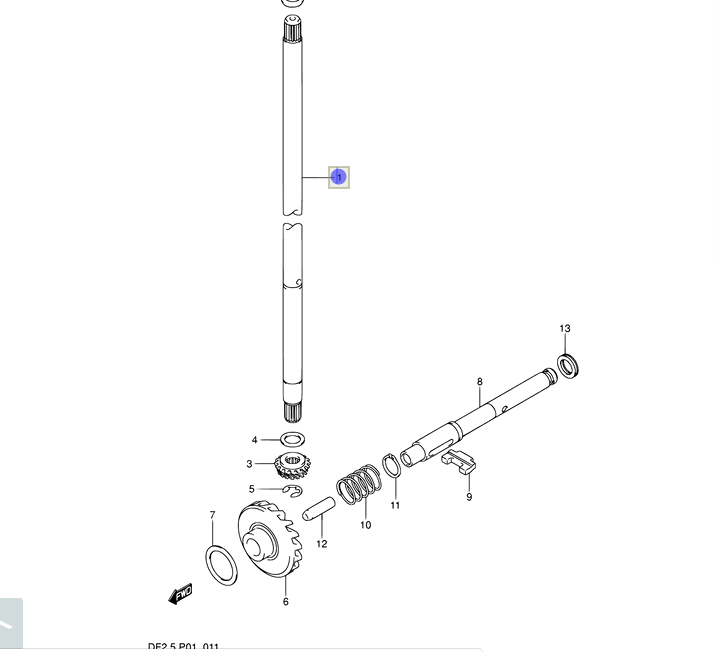 Мотор лодочный вал вертикальный. Вал гребного винта Сузуки DF2.5S. Лодочный мотор Suzuki 2.5DF схема. Вал гребной Suzuki DF2.5. Вал гребного винта Сузуки 2.5.