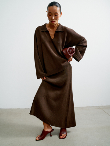 Юбка ANDREA, шоколадный