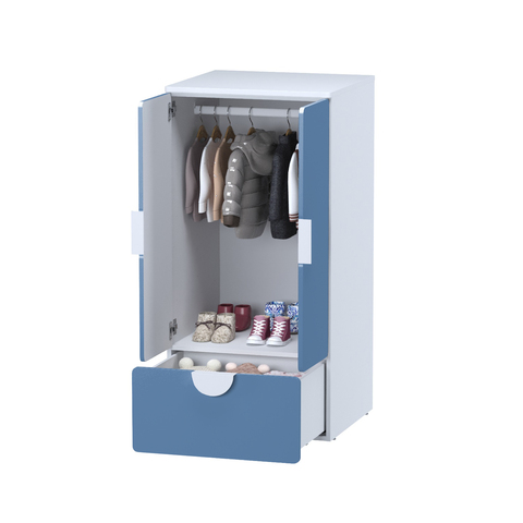 Шкаф распашной с 2 дверьми, полкой и выдвижным ящиком ПИКСИ, 60х57х120, озорной василек