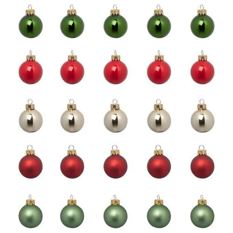 Набор ёлочных украшений (шар) Vintertid, 25 шт, 3,5 см, пластик, разноцветный