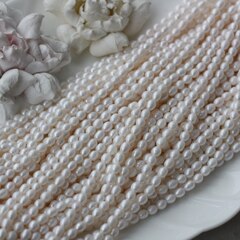 Жемчуг натуральный речной, рис, 4,8-6,5 мм, 1 нить, Ж021